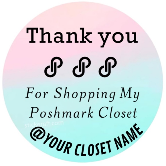Thank You for Shopping My Poshmark Closet Sticker – 2 Inch Round CUSTOM LABEL - Picture 2 of 2